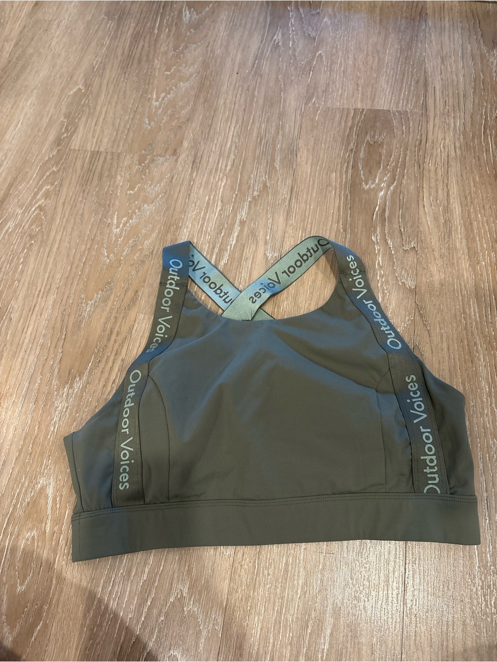 Outdoor Voices Olive Green Crossback Sports Bra